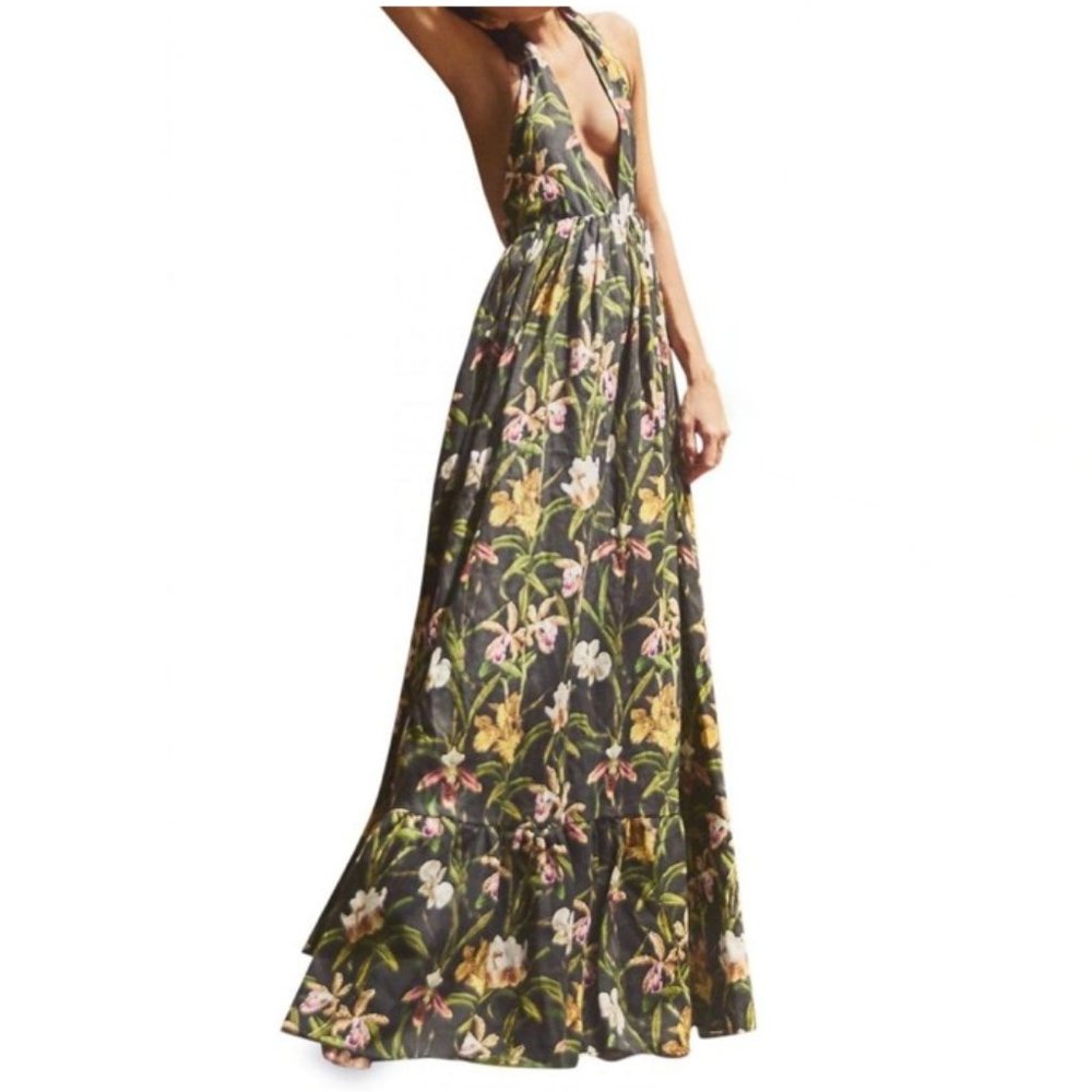 AGUA BY AGUA BENDITA OLIVIA FLORA MAXI DRESS
